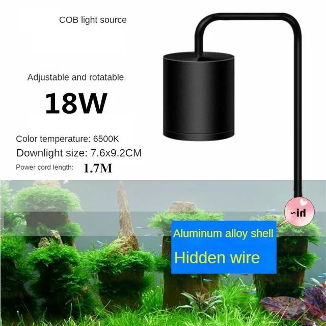 Аквариумный светильник LED Fishbowl Aqua Plant Lamp Grass Tank Lamp Clip Light Full Spectrum Lighting Plants Grow Supplies 12W/18W