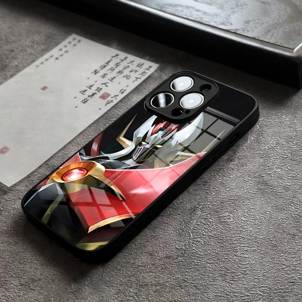 Чехол для телефона UFO Robot Goldorak для iPhone 16 Pro Max 15 Plus 14 Pro 12 11 13 Mini X XR XS Max 8 7 Plus SE Стеклянная крышка