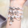 Small Fresh Color Butterfly Broken Bead Bracelet Female Ins Style Niche Design New Gray Moonlight Star and Moon Crystal Jewelry