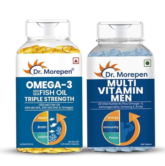 Dr. Morepen Multivitamin Men & Omega 3 Triple Strength - Softgel