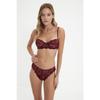 Burgundy Lace Underwire Cupless Underwear Set Thmaw22au0240