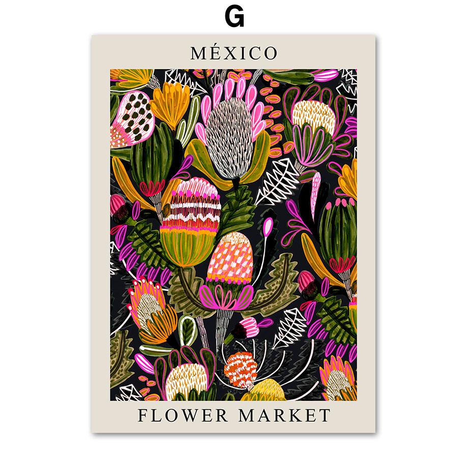 Цветочный рынок Лондон Париж Лиссабон Абстрактный городской постер и принты Настенное искусство Холст Живопись Фотографии для отеля бара Декор для гостиной