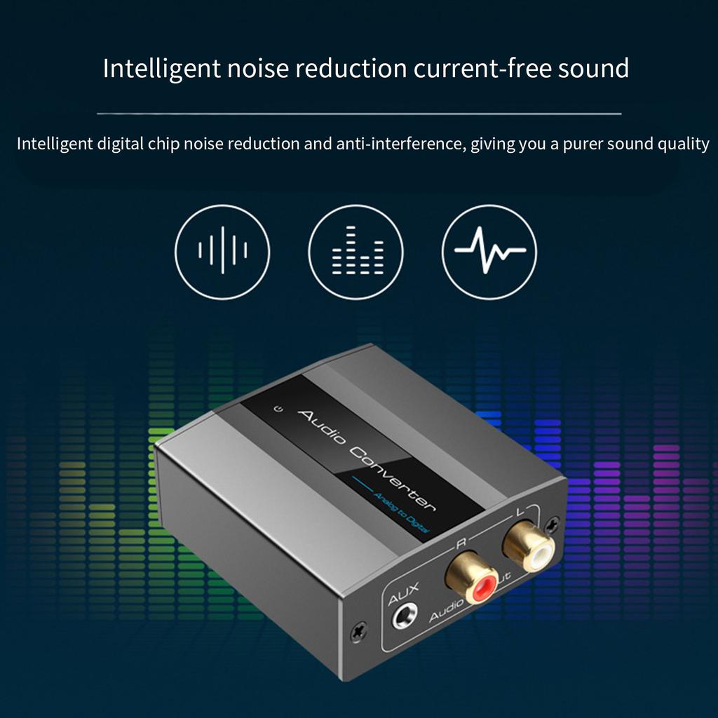 Analog To Digital Audio Converter 3.5mm RCA To Optical Digital Audio Adapter With Optical Cable Double Noise-reduction
