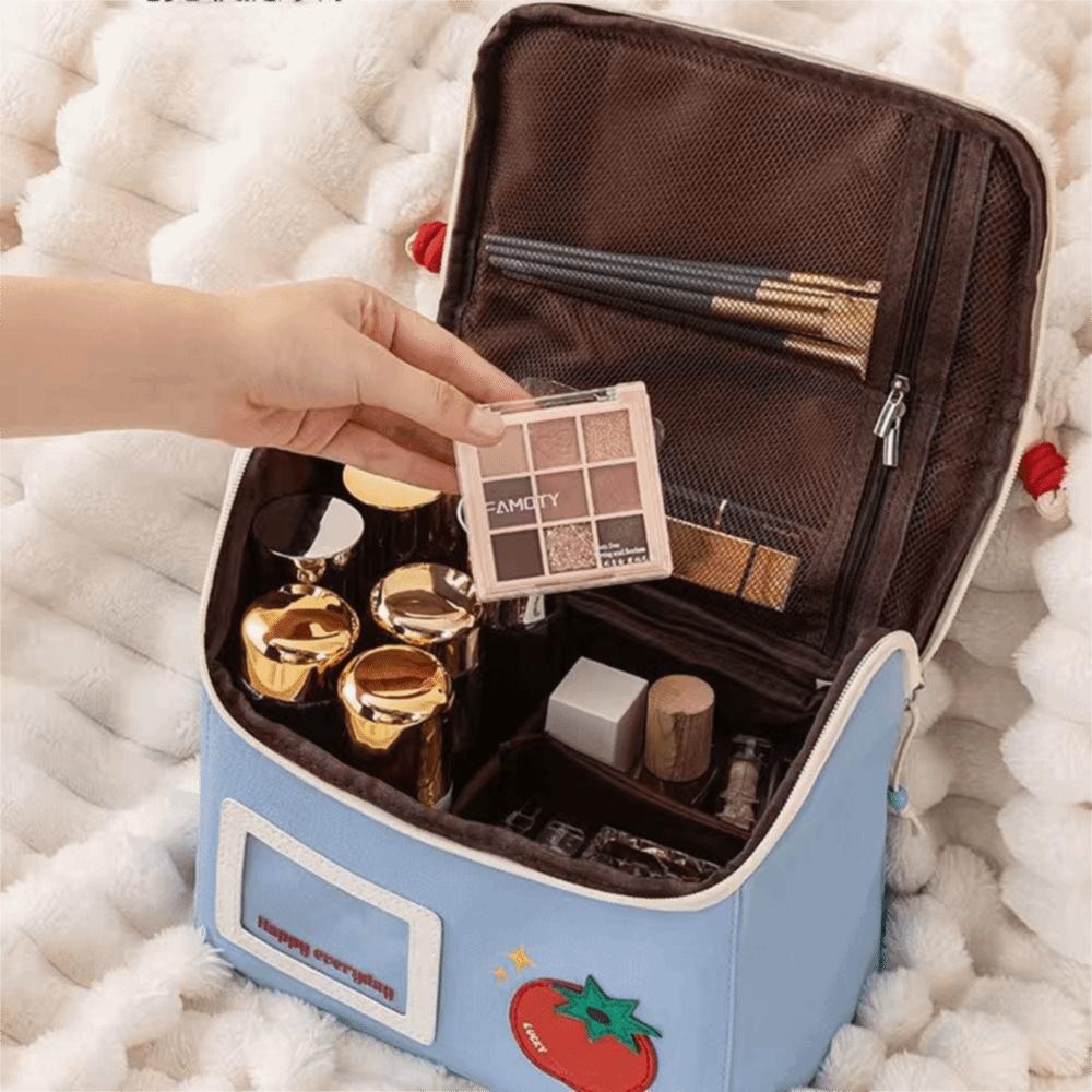 Large Capacity House Shape Cosmetic Bag Portable Cosmetics Handbag Cartoon Toiletry Pouch Travel