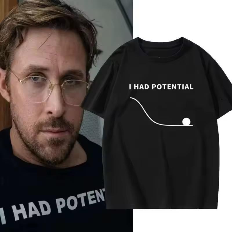 Project Hail Mary Ryland Grace 'I Had Potential' Cotton Unisex Oversized T-Shirt 2026 Summer Fashion Men's Style