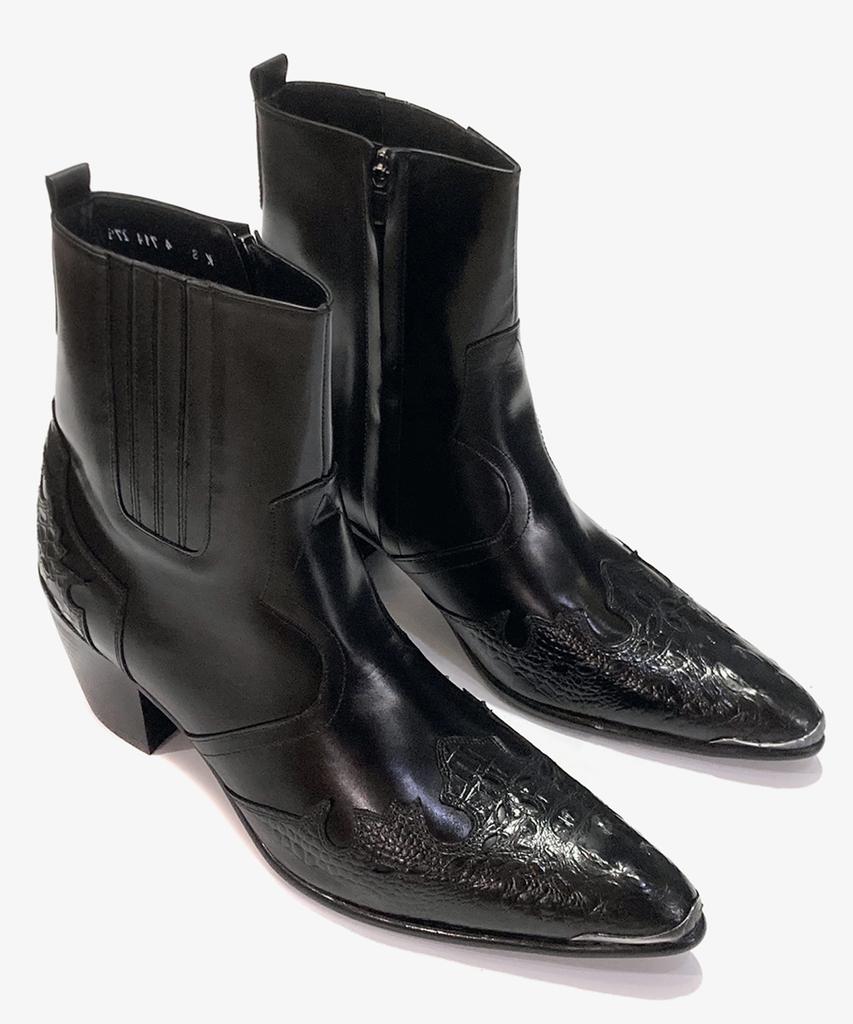 Joenshoe Cadenza Western Heel Boots Crocodile Combination