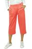 Bimba Жен. повседневные однотонные брюки-капри из хлопка и спандекса с резинкой сзади и карманами Персиковый -