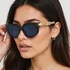 Vintage Sunglasses For Women High End Fashion Black Golden Chain Glasses With Dark Lenses Simple Design Glasses Women