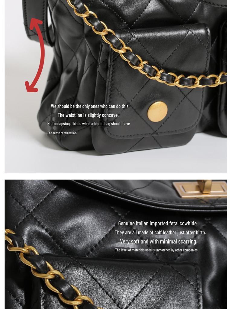 Новинка 2024 года сумка-мессенджер Hobo Hippie из коровьей кожи с ретро-фурнитурой — стиль подмышки и плеча