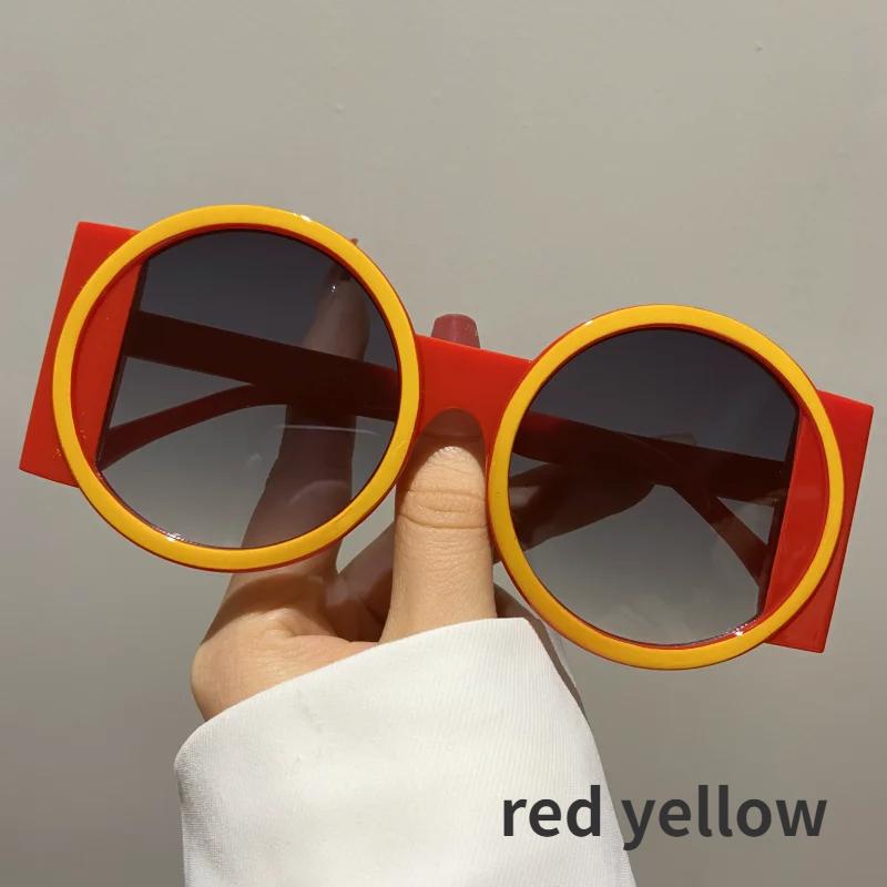 Women's Men's Round Double Color Sunglasses Fashion Retro Trend Sunglasses Travel Street Photo Holiday Party Beach Glasses