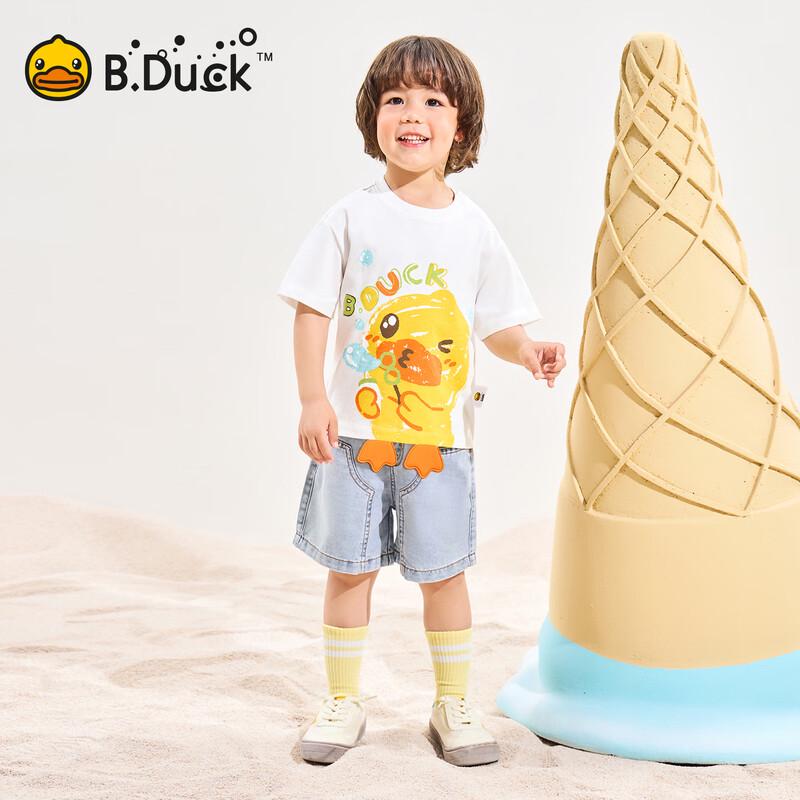 Детская хлопковая футболка с коротким рукавом и мультяшным принтом B.Duck для мальчиков