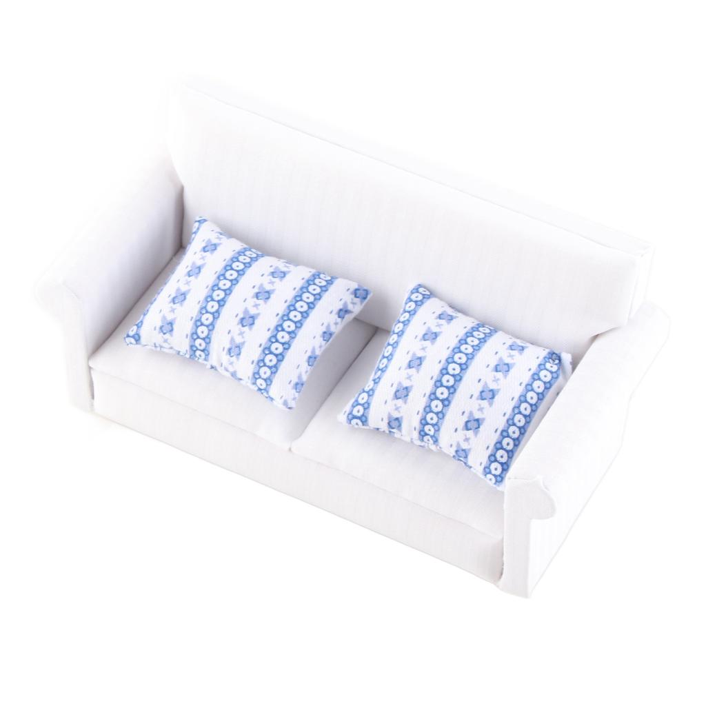 1/12 Кукольный Миниатюрный Диванный Набор Мебель Гостиная Аксессуары (2-местный диван с подушкой)