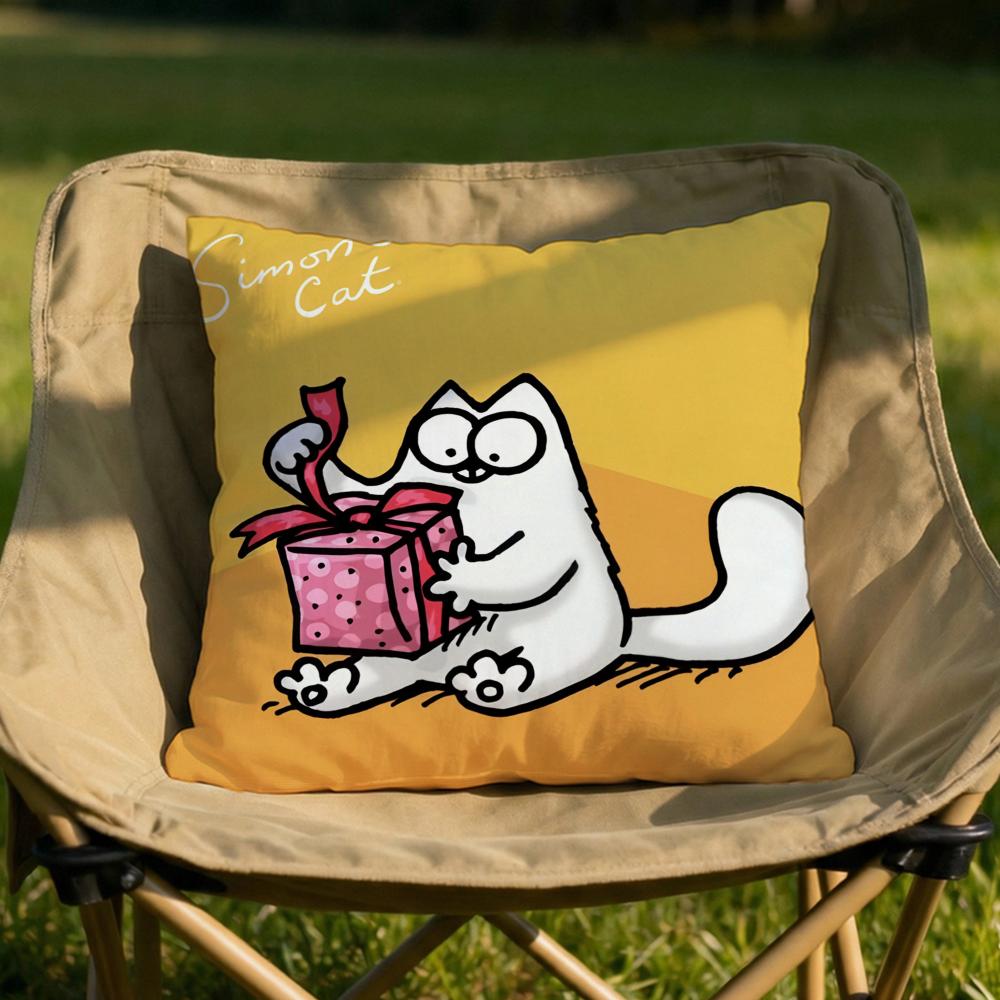Kawaii SSimons Cat Cushion Cover Soft Reversible Durable Pillow Cover MultiScene Use for Home Car Daily Comfort