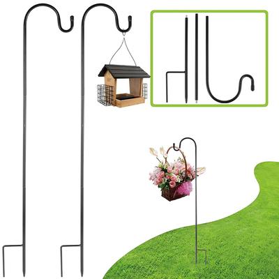 2 шт. 80 см крючки для пастухов, регулируемые подвесные крючки для растений, садовые колышки, подставки для уличных растений, вешалки, фонари, крючки для садового декора