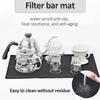 Rubber Bar Mat Non-slip Durable PVC Home Cup Mat Coffee Bar Black Mat Waterproof Heat Resistant Kitchen Drainage/Baking Dish Mat