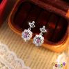 Light Luxury Natural Spar S925 Sterling Silver Earrings Women Crown Luxury Color Gemstone High End Stud Earrings Women Gifts