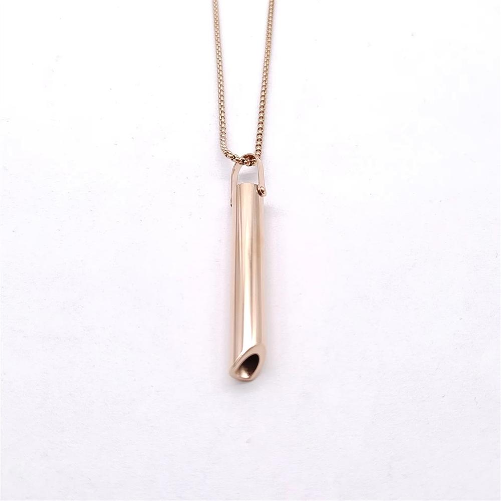 2026 Stainless Steel Breathwork Tool Calming Relief Meditation Stress Anxiety Mindful Breathing Whistle Necklace