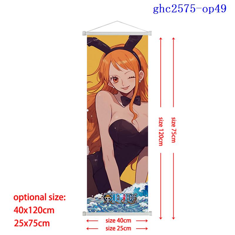 Anime One Piece Scroll Canvas Painting Zoro Sanji Luffy Home Decor Wall Hanging Ace Nami Hancock Poster Wall Art Room Decor