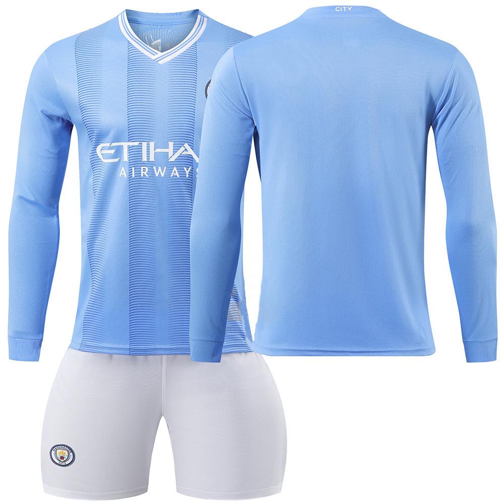 2324 Manchester City football jersey, long-sleeved suit, training jersey, club team jersey, appearance jersey, fan version, quick-drying.