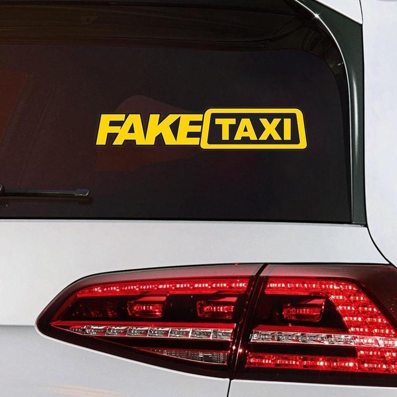 4pc Fake Taxi Sticker Vinyl Decal Car Window Drift Funny Tuning