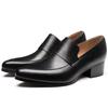 Genuine Leather Formal Dress Men's Loafers Pointed Toe Hair Stylist Shoes Handmade 5cm High Heels Man Wedding Party Shoes