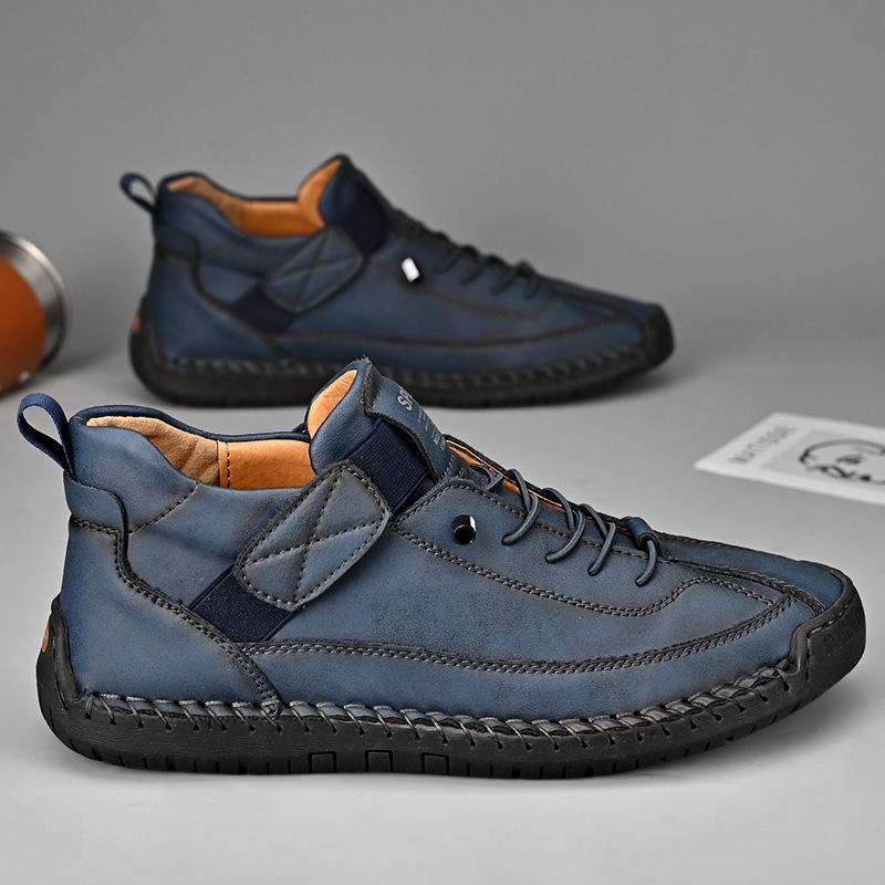 Большой размер мужские полусапоги Мартин на осень и зиму, уличная повседневная обувь, прошитая мужская обувь