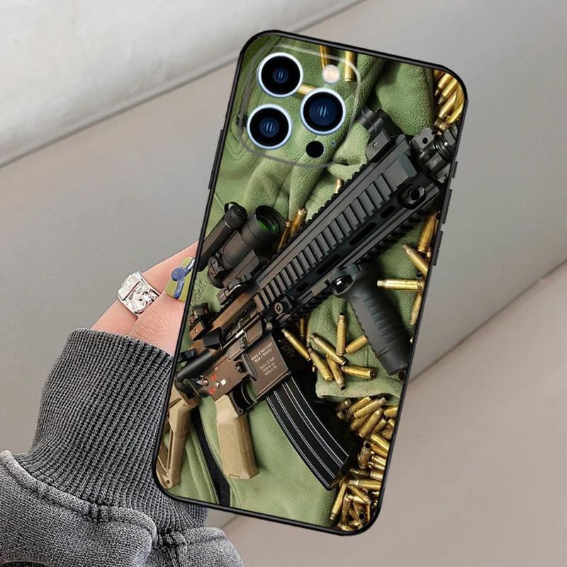 Подходит для чехла для мобильного телефона iPhone15, чехла для мобильного телефона с изображением пистолета и пули, окрашенного в цвет «анти-дроп» — это мобильный телефон с защитой от падений.