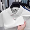 Cotton Short-Sleeved T-Shirt Men'S Lapel Thin Breathable Solid Color Men'S Polo Shirt