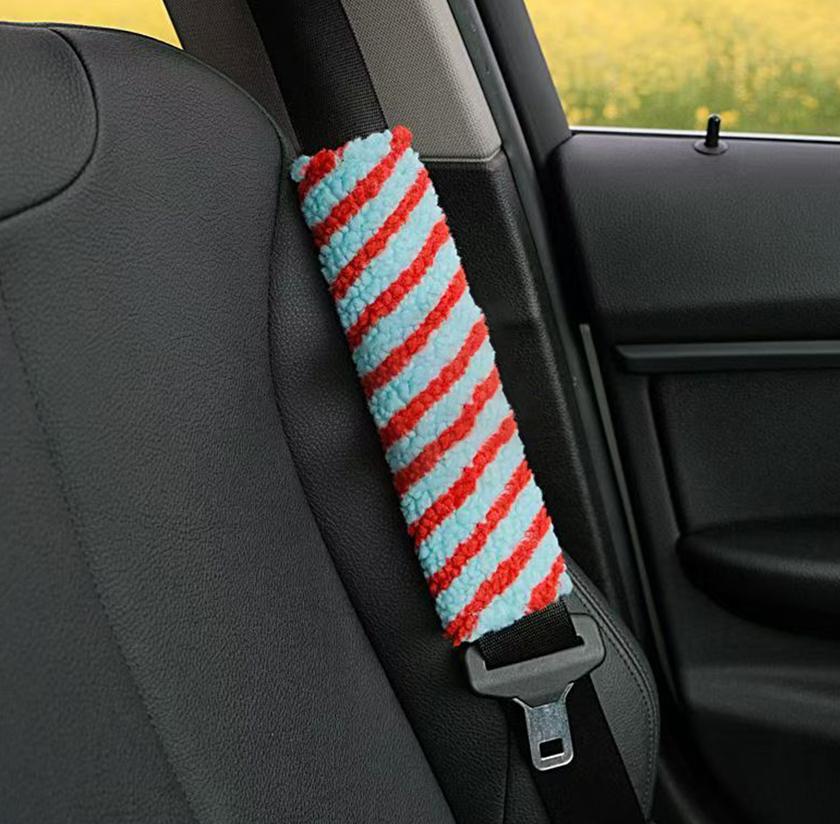1 шт. Защита плеча ремня безопасности автомобиля, диагональная, из овечьей шерсти, защита ремня безопасности, мультяшная, мягкая и удобная