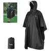 Rain Poncho Waterproof Raincoat with Hood Lightweight Cycling Rain Cover Hiking Hooded Coat Jacket Motorcycle Rain Poncho Picnic Mat