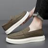 Spring New Slip-on Loafers Leather Men's Casual Shoes Non-slip Wear-resistant Outdoor Board Shoes
