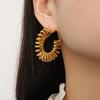 New Style Fashion Personality Irregular Titanium Steel Gold-Plated Geometric C-Shaped Winding Line Earrings Jewelry Women