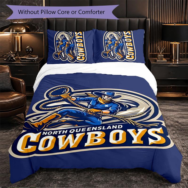 North Queensland Cowboys Pattern Microfiber 3Pcs Bedding Set Decor Duvet Cover Set For Bedroom Home Use