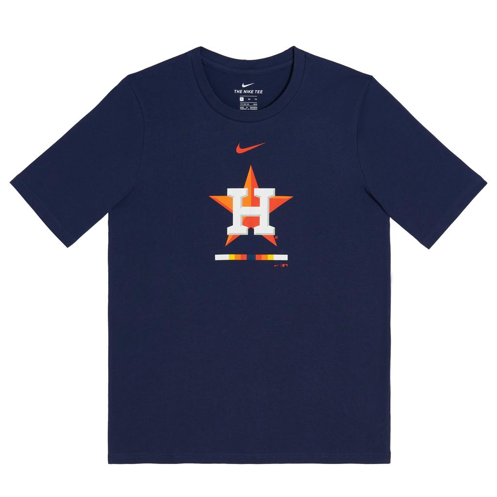 Nike MLB Collaboration Houston Astros T-Shirt Logo Quick-Dry Crew Neck Short Sleeve Kids Tops Light-Blue 3Z3B7SAM4-HOU