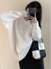 Women's High-End Loose V-Neck Faux Mink Sweater for Autumn and Winter - Soft, Cozy Knitted Pullover