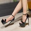 Liyke Summer Open Toe Stiletto Platform Sandals Women Sexy Red Ankle Strap 16CM Extreme High Heels Wedding Banquet Shoes Size 46