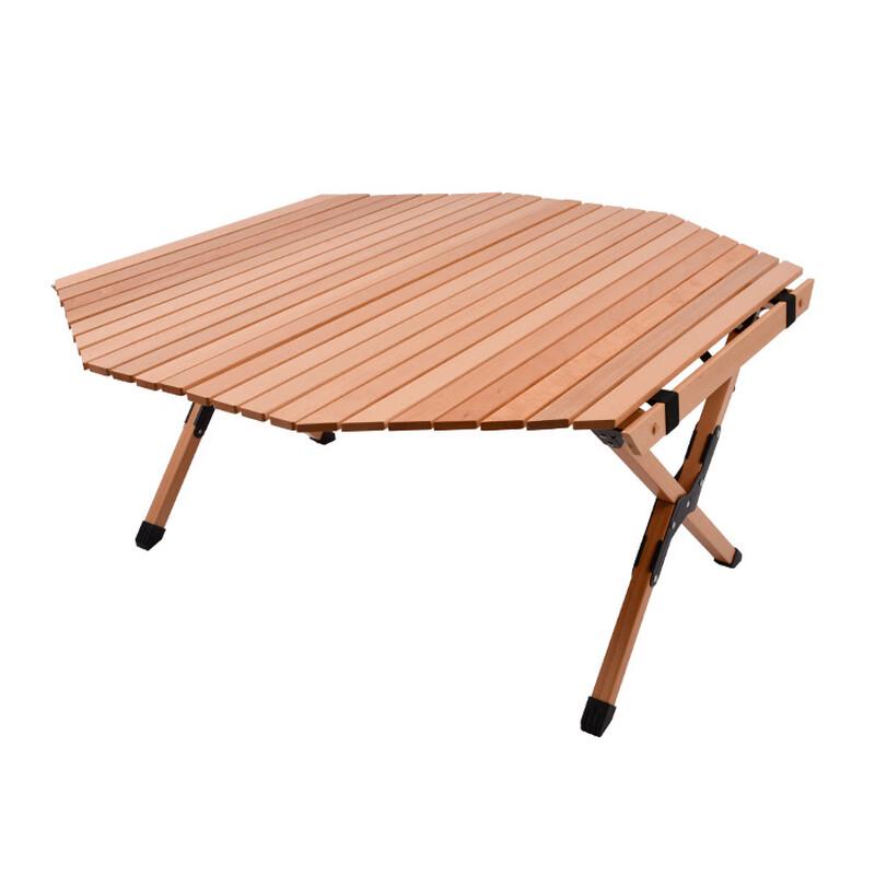 JunKaiWei Portable Octagonal Beech Wood Camping Table