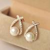 1 Pair Elegant Women Lady Fashion Crystal Rhinestone Ear Stud Earrings