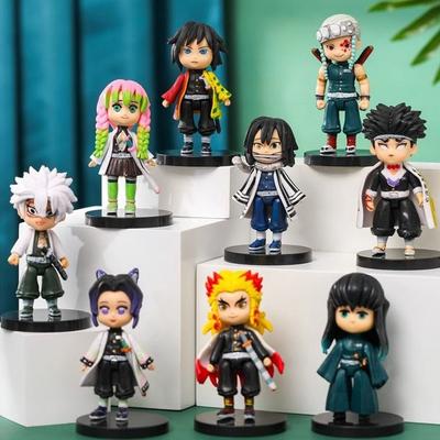 Фигурка Q Posket  Мини-фигурка Клинок, рассекающий демонов 4-15 шт./наборы Kimetsu No Yaiba Маленькие ПВХ куклы Настольное украшение