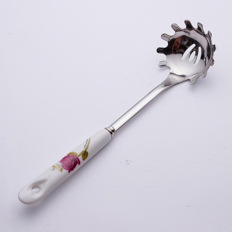Ceramic Steel Handle Stainless Pot Shovel Kitchenware Set Shovel Spoon Nonslip High Temperature Kitchen Household