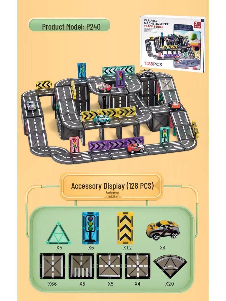 5.5СМ Магнитные Дорожные Трассы Автомобили Строительные Блоки для Детей