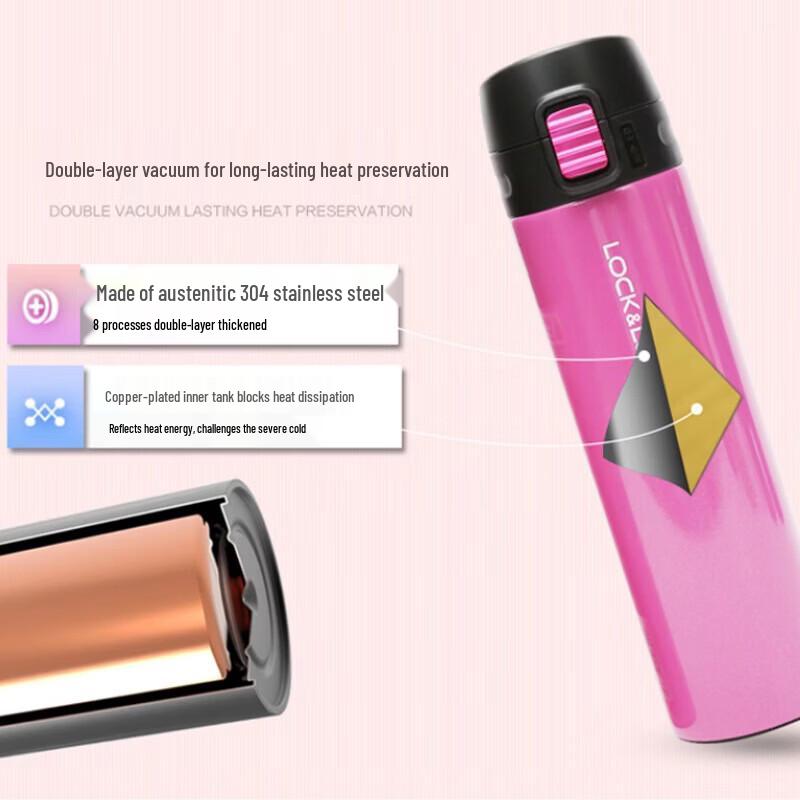 LOCK&LOCK 390ml Stainless Steel Thermos with Pop-Up Lid