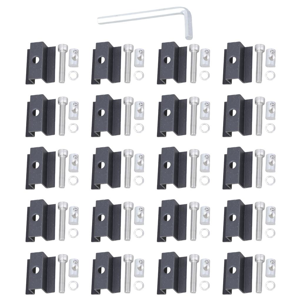 Pack of 20 Solars Panel Mounting Clamps Set Brackets With Screws Accessory for Balconies Power Stations Roof Camping