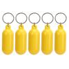 5Pcs Plastic Floating Keychain Key Ring Pill Shape Floating Key Ring for Boating Fishing Kayak Surfing Sailing Outdoor Sports Accessories Yellow