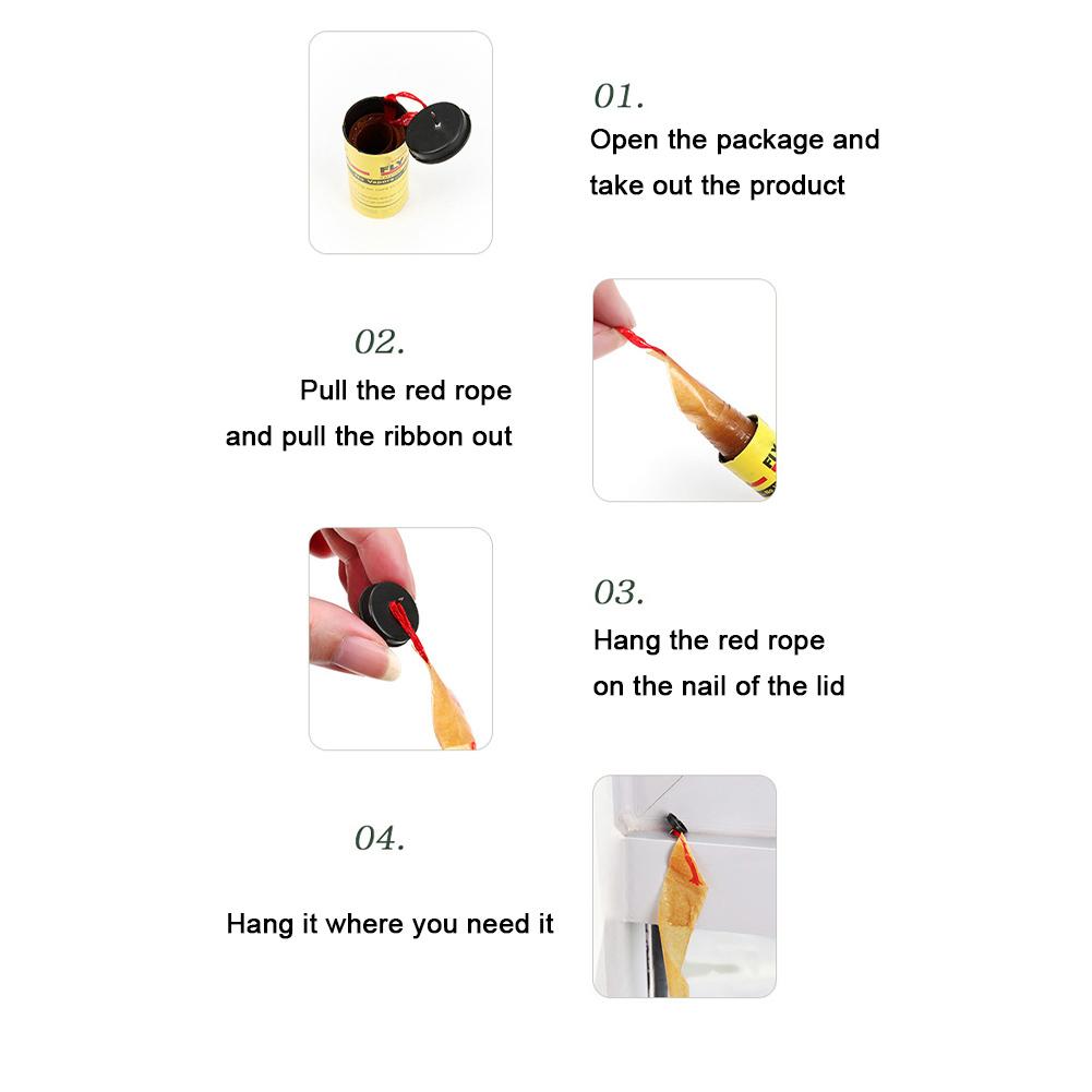 Полоски для мух, прочная клейкая липкая ловушка для фруктовых мух для домашней кухни (желтый)