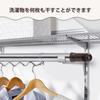 Indoor Clothes Drying Pole, Stainless Steel, with 28 Windproof Hooks, Extendable 165cm-300cm, Indoor/Outdoor Clothes Drying Pole, 3m, Hanger Hanger Po