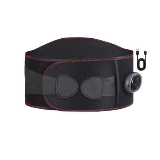 Пояс для поддержки поясницы с подогревом и массажем, регулируемая повязка для облегчения боли в пояснице, грелка 3-в-1 и вибрационный массажер