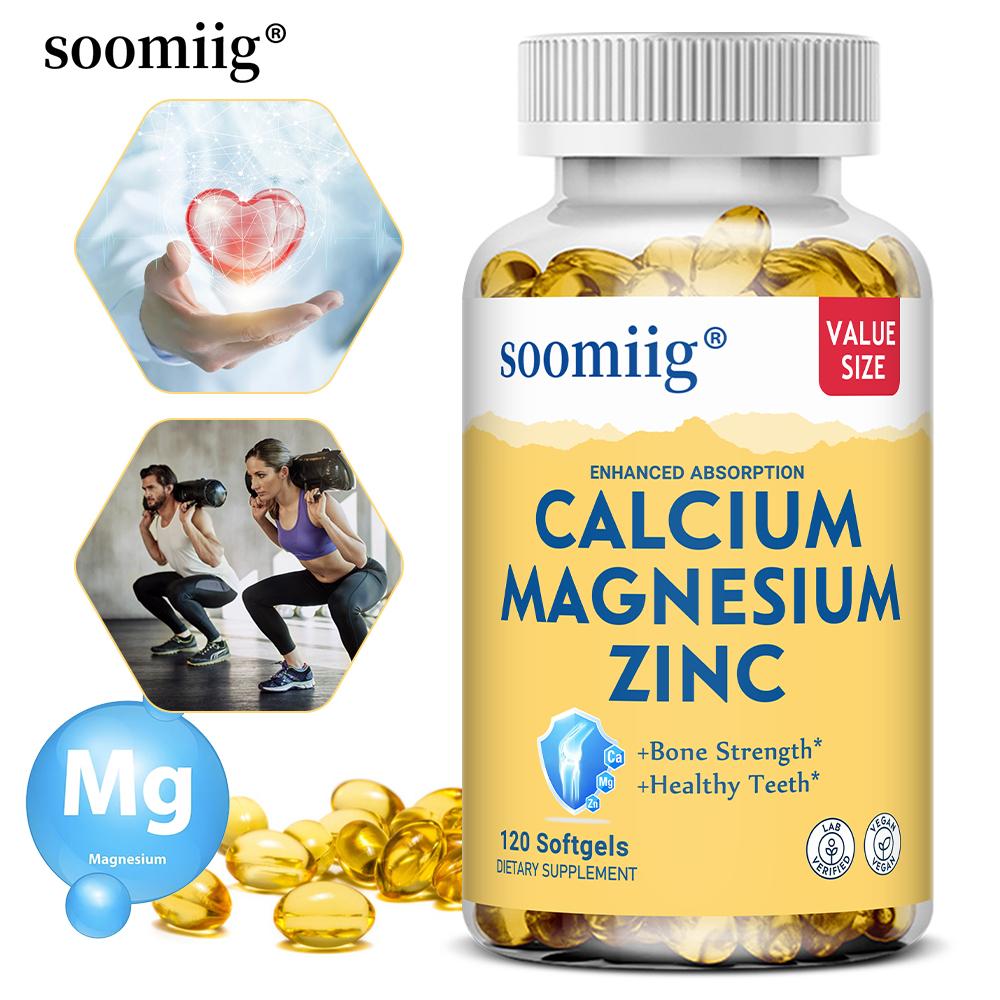 Calcium, magnesium, and zinc help maintain healthy bones, nerves, and the immune system. 120 softgels.