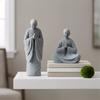 Micro-Landscape Meditation Monks Figurine Resin Funny Zen-Themed Decoration Desk Home Prayer Monks Statues
