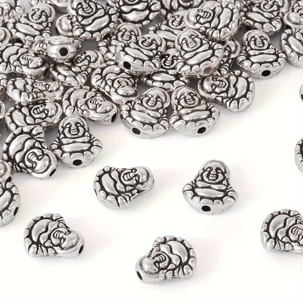 10/20/30 шт. тибетские антикварные серебряные металлические бусины-разделители в форме Будды 11x10,5 мм для самостоятельного изготовления ювелирных изделий